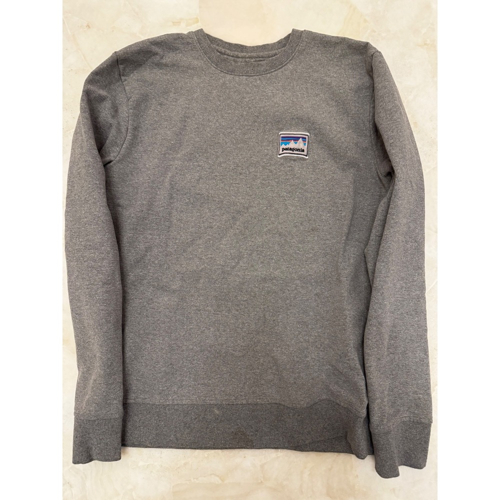 Patagonia Mens Uprisal Crew Sweatshirt Grey Recycled Fleece Logo Pullover M